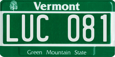 VT license plate LUC081