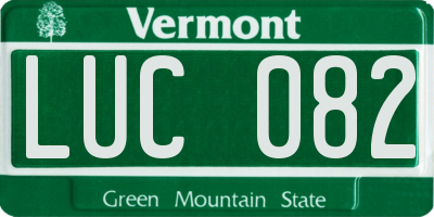 VT license plate LUC082