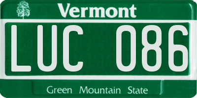 VT license plate LUC086