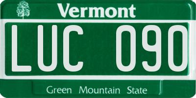 VT license plate LUC090