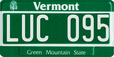 VT license plate LUC095