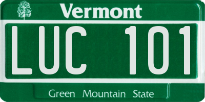 VT license plate LUC101
