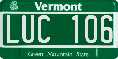 VT license plate LUC106