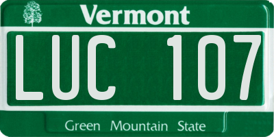 VT license plate LUC107