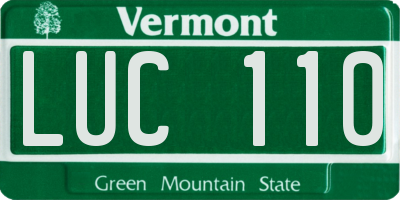 VT license plate LUC110