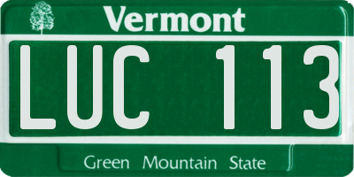 VT license plate LUC113