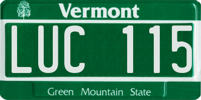 VT license plate LUC115