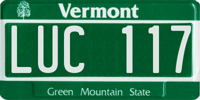 VT license plate LUC117