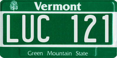 VT license plate LUC121