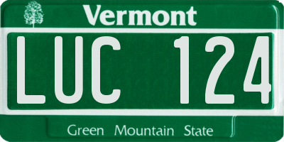 VT license plate LUC124