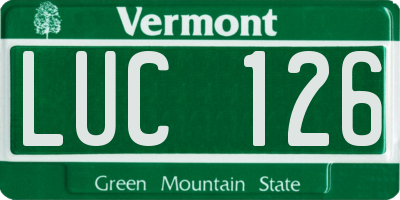 VT license plate LUC126
