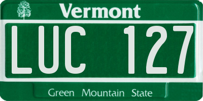 VT license plate LUC127