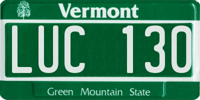 VT license plate LUC130