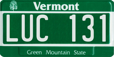 VT license plate LUC131