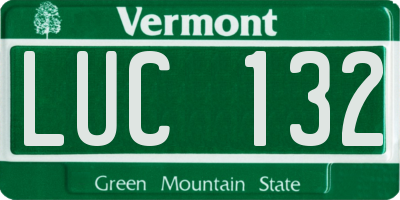 VT license plate LUC132
