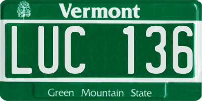 VT license plate LUC136