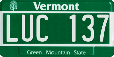 VT license plate LUC137