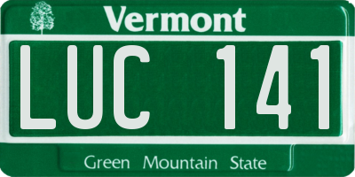 VT license plate LUC141