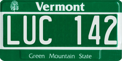 VT license plate LUC142