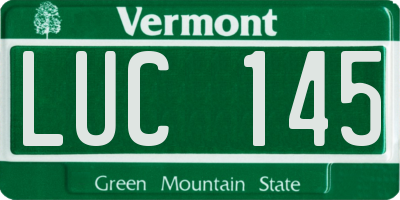 VT license plate LUC145