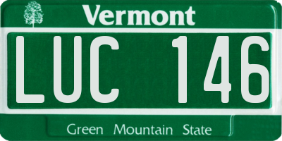 VT license plate LUC146