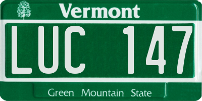 VT license plate LUC147