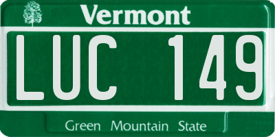 VT license plate LUC149