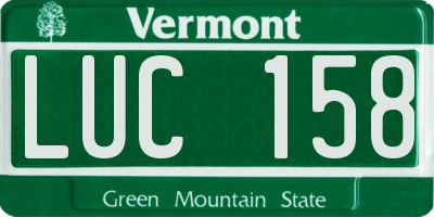 VT license plate LUC158