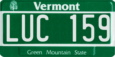 VT license plate LUC159