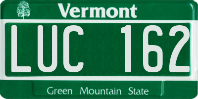 VT license plate LUC162