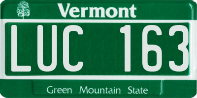 VT license plate LUC163