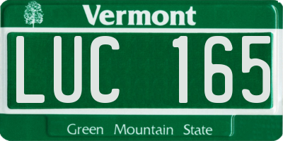VT license plate LUC165