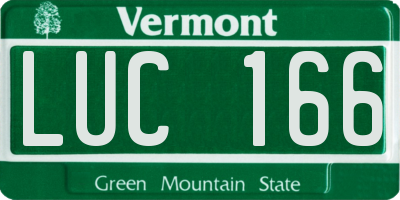 VT license plate LUC166