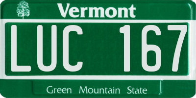 VT license plate LUC167
