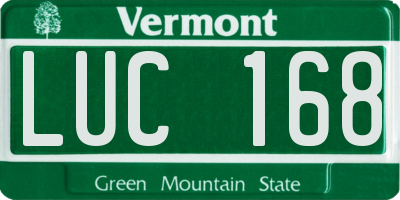 VT license plate LUC168