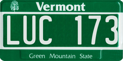 VT license plate LUC173