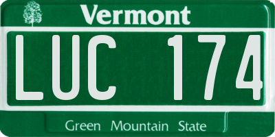 VT license plate LUC174