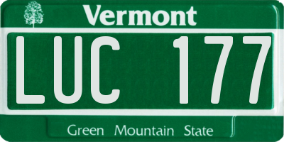 VT license plate LUC177