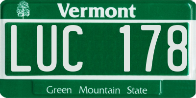 VT license plate LUC178