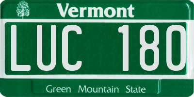 VT license plate LUC180