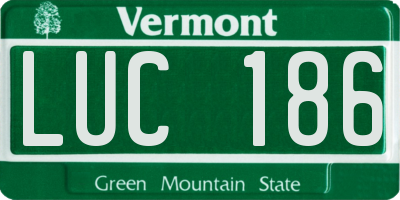VT license plate LUC186