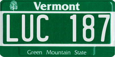 VT license plate LUC187