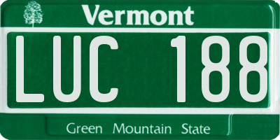 VT license plate LUC188