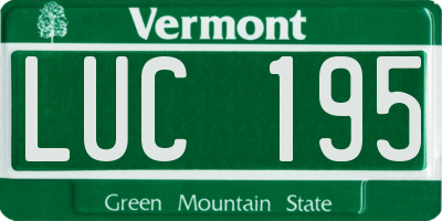 VT license plate LUC195