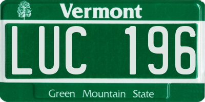 VT license plate LUC196
