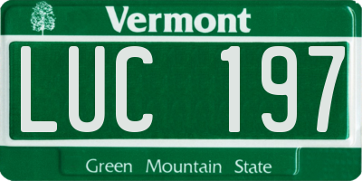 VT license plate LUC197