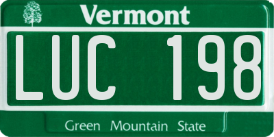 VT license plate LUC198