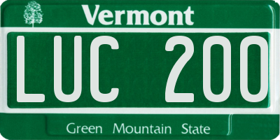 VT license plate LUC200