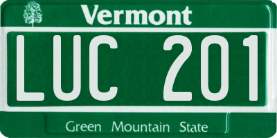 VT license plate LUC201