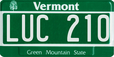VT license plate LUC210